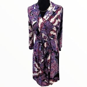 LIZ CLAIBORNE Paisley Faux Wrap Dress
